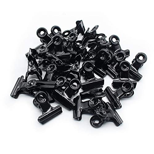 30 Pack Metal Hinge Clips Black,Binder Clips File Paper Money Clamps for Office