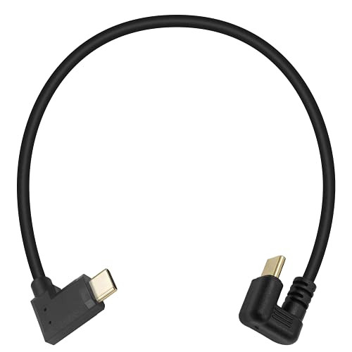 Poyiccot Right Angle USB C to USB C Cable, Type C to Type C Charging Cable, 180 Degree USB C Male to USB C Right Angle Male Cable for Samsung/MacBook/Smartphone,1ft/30cm
