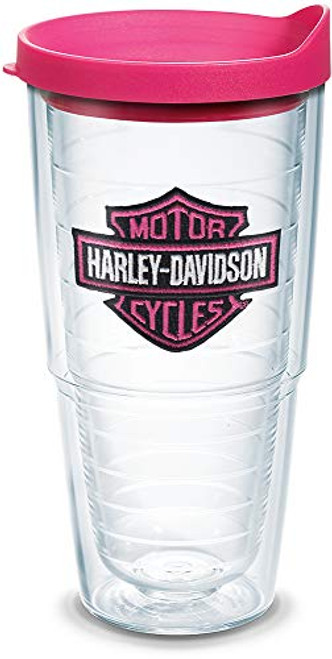 Tervis 1084133 Harley Davidson - Bar & Shield Pink Insulated Tumbler with Emblem and Fuschia Lid 24oz Clear Tervis 1084133 Harley Davidson - Bar & Shield Pink Insulated Tumbler with Emblem and Fuschia Lid 24oz Clear