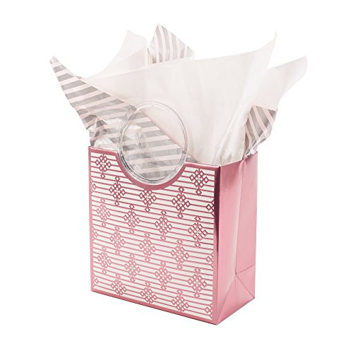 Hallmark Signature 7" Medium Gift Bag with Tissue Paper -Pink Foil Geometric- for Mother's Day, Birthdays, Baby Showers, Bridal Showers, Bachelorette Gifts or Any Occasion Hallmark Signature 7" Medium Gift Bag with Tissue Paper -Pink Foil Geometric- for Mother's Day, Birthdays, Baby Showers, Bridal Showers, Bachelorette Gifts or Any Occasion