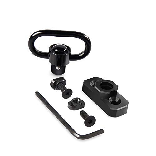 PRJKNEI QD Sling Mount Sling Swivels, 2 Pack 1.25" Quick Detach Push Button QD Sling Swivels Mount Adaptor Bases for M-Lok HandGuard
