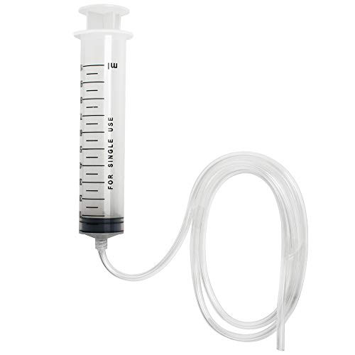 100ML Large Plastic Syringe with 0.8m/31.5inch Tubing,Liquid Measuring Syringe with Hose Industrial Syringe for Labs, Measuring Liquids, Feeding Pets, Gardening, Oil or Glue Applicator