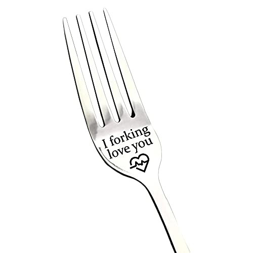 I Forking Love You Dinner Forks, Inspirational Funny Engraved Forks, Stainless Steel Table Forks, Gifts for Boyfriend, Girlfriend, Husband, Wife, Cute Wedding, Anniversary, Valentines Gifts, 8 Inches I Forking Love You Dinner Forks, Inspirational Funny Engraved Forks, Stainless Steel Table Forks, Gifts for Boyfriend, Girlfriend, Husband, Wife, Cute Wedding, Anniversary, Valentines Gifts, 8 Inches