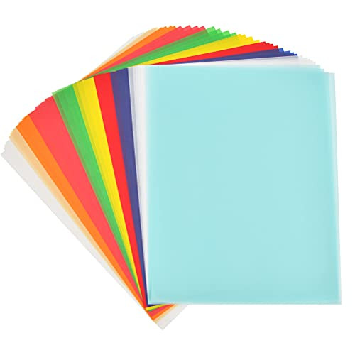 BUYGOO Colored Vellum Paper, 40 Sheets 10 Colors Transparent Vellum Paper 8.5 x 11 Translucent Printable Clear Vellum Sheets for Printing Drawing Ink Jet Laser Printer