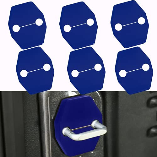 Car Door Lock Cover Buckle Decor Trim for 2018-2021 Jeep Wrangler JL JLU  and  2020 Gladiator JT, ABS Exterior Accessories, 6 pcs -Dark Blue-