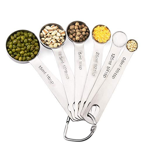 Stainless Steel Measuring Spoons for Measuring Dry and Liquid Ingredients Set of 6?for cooking, baking,teaspoon ,tablespoon
