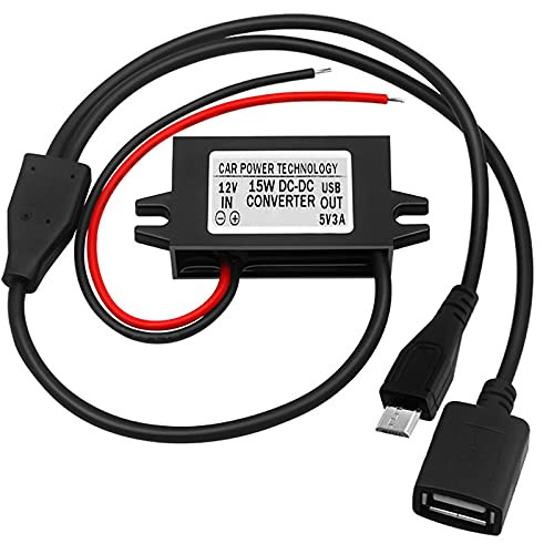 gisgfim DC-DC Buck Converter Module 12V to 5V Double Micro USB plusUSB Output Adapter Compatible,Waterproof Voltage Step Down Connector with Ring Alarm Keypad -Double Micro USB plusUSB Output-