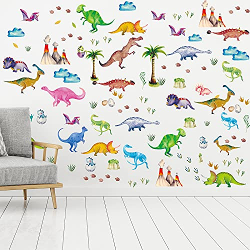 112 Pieces Watercolor Dinosaur Wall Decals Dinosaur Feet Wall Stickers Removable Dinosaur Peel and Stick Wild Dinosaur for Kids Baby Bedroom Living Room Nursery Wall Decors 112 Pieces Watercolor Dinosaur Wall Decals Dinosaur Feet Wall Stickers Removable Dinosaur Peel and Stick Wild Dinosaur for Kids Baby Bedroom Living Room Nursery Wall Decors