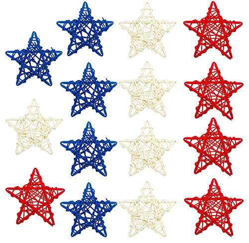 Star Shaped Rattan Balls,4th of July Decor,July Star Independence Day Rattan Vase Decoration,Wicker Balls Home Decor Wedding Table Vase Filler,Red White Blue Decorations,Natural Wicker Balls,2.36in Star Shaped Rattan Balls,4th of July Decor,July Star Independence Day Rattan Vase Decoration,Wicker Balls Home Decor Wedding Table Vase Filler,Red White Blue Decorations,Natural Wicker Balls,2.36in