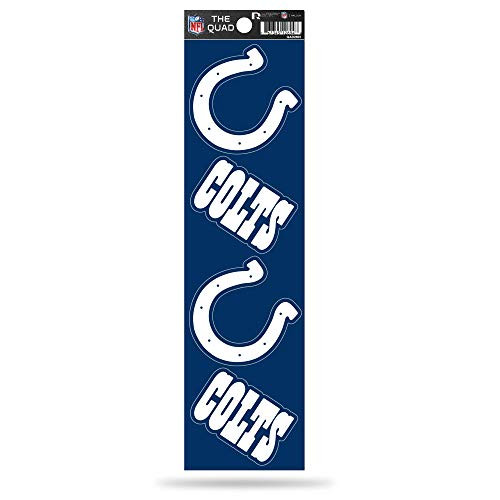 NFL Rico Industries Die Cut 4-Piece The Quad Sticker Sheet, Indianapolis Colts, 3 x 11.5-inches NFL Rico Industries Die Cut 4-Piece The Quad Sticker Sheet, Indianapolis Colts, 3 x 11.5-inches