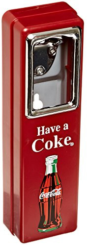 Tablecraft Coca Cola 10-1/2-Inch Wall Mountable Chrome Plated Metal Bottle Opener with Cap Catcher