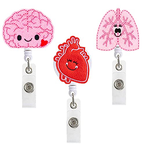 3 Pcs Retractable Badge Clip, Nurse Badge Reels Retractable Badge Reel Holder Id Badge Card Holder, Retractable Badge Reels Lanyards Id Badges Holders for Nurses Doctor Office Workers Volunteers