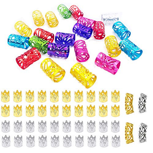 114pcs Dreadlock Beads Hair Tube Beads Metal Hair Cuffs Braid Accessories Loc Jewelry for Braids Twists Locs Braiding Hair Decoration 114pcs Dreadlock Beads Hair Tube Beads Metal Hair Cuffs Braid Accessories Loc Jewelry for Braids Twists Locs Braiding Hair Decoration