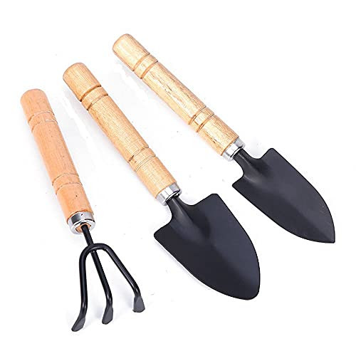 Gardening Kit Includes Hand Trowel, Transplant Trowel and Cultivator Hand Rake with Soft Rubberized Non-Slip Ergonomic Handle, Garden Gifts