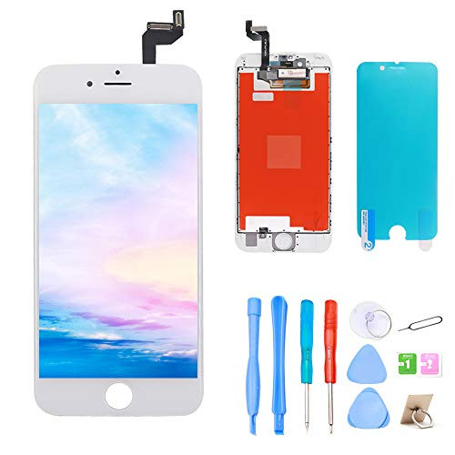 Srinea Screen Replacement Compatible iPhone 6S 4.7'' White, LCD Display and Digitizer Frame Assembly with Repair Kit for iPhone 6S (SRPH-0010W)