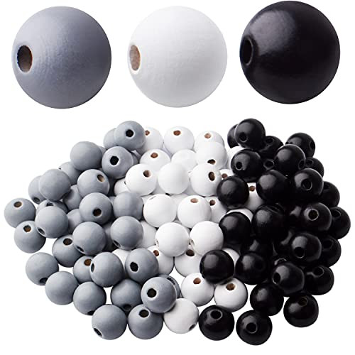 100pcs 16mm Wooden Beads Spacers Natural Wood Bead Round Ball Beads Colored Wooden Beads for Jewelry DIY Bracelet Making Crafting 100pcs 16mm Wooden Beads Spacers Natural Wood Bead Round Ball Beads Colored Wooden Beads for Jewelry DIY Bracelet Making Crafting