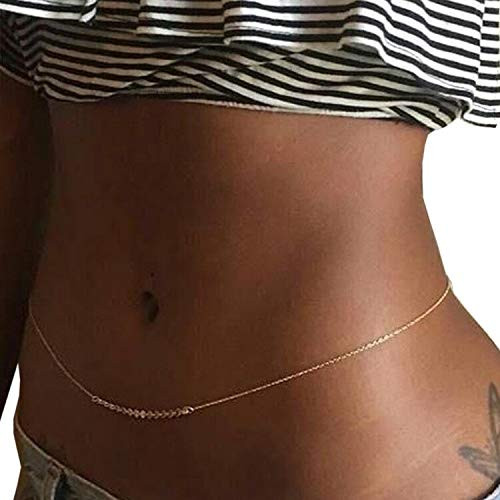 Boho Waist Chain Simple Bikini Belly Chains Summer Body Chain Beach Body Accessories Jewelry for Women Girls -Gold 3- Boho Waist Chain Simple Bikini Belly Chains Summer Body Chain Beach Body Accessories Jewelry for Women Girls -Gold 3-