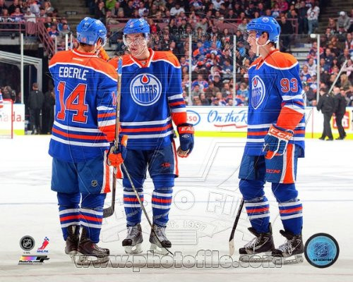 NHL Jordan Eberle, Taylor Hall, Ryan Nugent-Hopkins Edmonton Oilers Action Photo 8x10