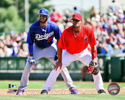Albert Pujols -LA Angels-  and  Matt Kemp -LA Dodgers- MLB Action Photo 8x10