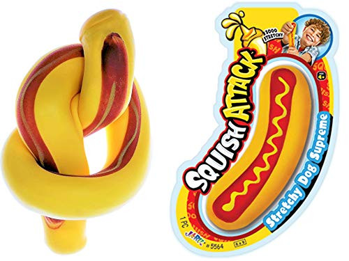 JA-RU Stretchy Hot Dog Squishy Toys -1 Unit- Anxiety Stress Relief Toys | Sensory Toys for Autistic Children Kids and Fidget Stress Toys. Great Party Favor Supply. 5564-1A