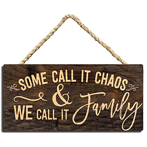 Family Wall Decor Sign - Motivational Home Wall Art Decor Plaque, Wall Quotes Sayings Words, Rustic Worn Wall Hanging Sign, Wooden Small Kitchen Sign 5 x 10