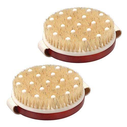 AmazerBath 2 Pack Body Brush, Dry Brushing Body Brush with Gentle Massage Nodes, Dry Brush for Cellulite and Lymphatic, Exfoliating Dry Brush for Blood Circulation Improvement AmazerBath 2 Pack Body Brush, Dry Brushing Body Brush with Gentle Massage Nodes, Dry Brush for Cellulite and Lymphatic, Exfoliating Dry Brush for Blood Circulation Improvement
