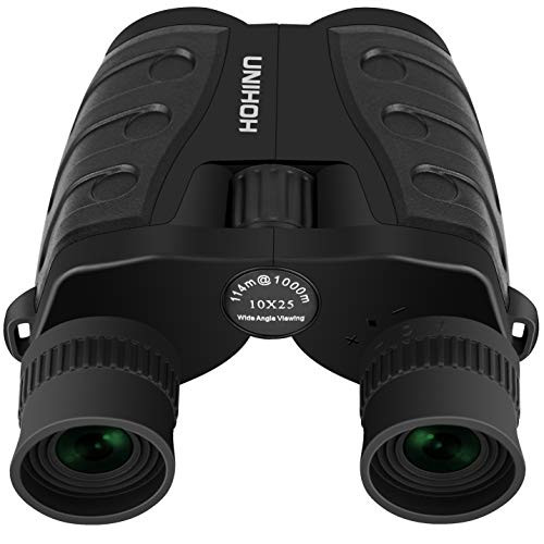 10x25 Folding High Power Compact Binoculars - Low Light Night Vision - BAK4 Prism FMC Lens-for Birds Watching Hunting Concerts with Strap Carrying Bag