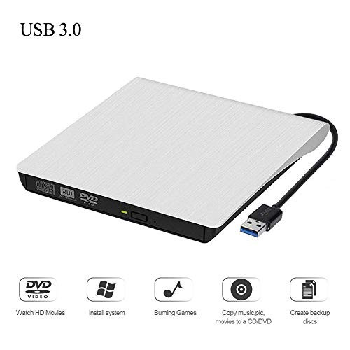 External DVD Drive, Sibon Portable USB 3.0 DVD CD Drive, High Speed Data Transfer USB CD/DVD Player Drive Burner Recorder for Laptop/Desktop/PC, Optical Drive Support Windows 10/8/7/XP/Vista and Mac O