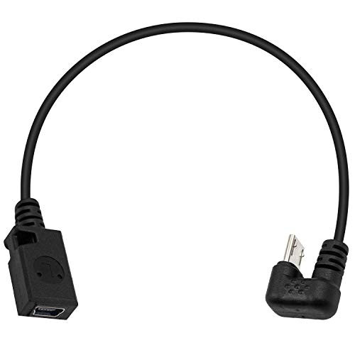 Poyiccot Mini USB to Micro USB Adapter, Micro USB to Mini USB Cable, Mini USB Female to Micro USB Male 180 Degree U Shape Extension Charging  and  Sync Cable for MP3 Players, Digital Camera, 30cm