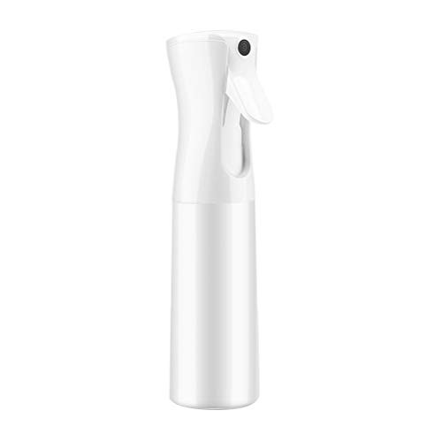 Spray Bottle for Hair 10oz Mist Spray Bottle, Continuous Spray Bottle 360 Misting Stylist Sprayers for Barber, Empty Mister Spray Bottle for cleaning, Planting, Hair styling -White-