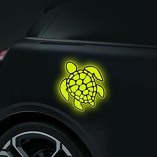 vylymuses Sea Turtle Reflective Sticker for Cars,High Intensity Grade Reflective Safety Sign Sea Turtle Warning Decal Bumper Sticker for Car Bumper Window Helmets Truck Trailer Vans,Green