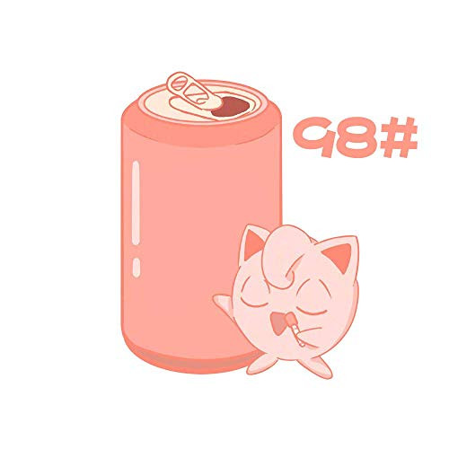 BLKUOPAR 5.1'' Pokemon Anime Jigglypuff Pink Soda Car Stickers Car Fuel Filler Decoration Waterproof Sunscreen Occlusion Scratch -C-