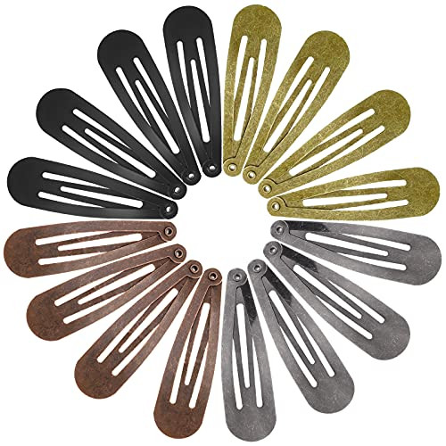 Barrettes for Women Girls, Funtopia 60 Pcs 2 Inch Snap Hair Clips Metal Hair Barrettes, No Slip Hair Pins Simple Clips for Medium and Thin Hair, 4 Classic Color