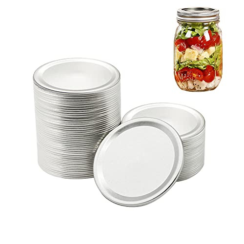 Mason Jar Lids - Canning Lids Regular Mouth with Silicone Seals Rings Fits Ball, Kerr Jars Split-type Leak Proof, Silver/24 Count -Only Lids- Mason Jar Lids - Canning Lids Regular Mouth with Silicone Seals Rings Fits Ball, Kerr Jars Split-type Leak Proof, Silver/24 Count -Only Lids-