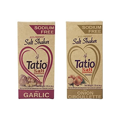 Tatio Salt 100 percent Natural, Sodium Free, Salt Substitute, Garlic and Onion, Eco - Friendly Salt Shaker: 5.6 oz