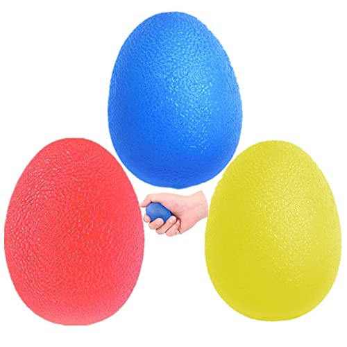 Egg Shaped Colorful Hand Exercise Balls Fidgets Stress Relief Ball Hand and Finger Grip Strengthening Therapy Exercise Gel Squeeze Balls Kits Rehabilitation  and  Grip Strengthener