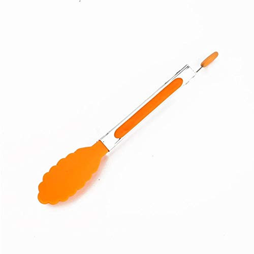 JILL Food Grade Silicone Food Tong Kitchen Tongs Utensil Cooking Tong Clip Clamp Accessories Salad Serving BBQ Tools Orange