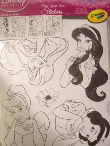 Hallmark Disney Princess Color Your Own Stickers ~ Fanciful Princess -4 Sheets-