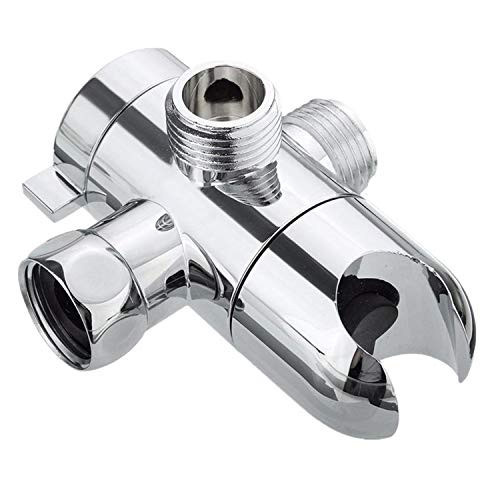 Doneioe 3-Way Shower Diverter Valve Mount G1/2 Handheld Shower Arm Diverter Splitter Polished Chrome Bathroom Shower System Replacement Part Attachment