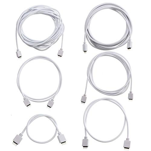 Davitu Electrical Equipments Supplies - 4Pin RGB LED Connector Extension Wire Cable Cord 30/50/100/200/300/500cm  plus 4pin Connectors for SMD 5050 3528 RGB LED Strip Light - -Color: 100cm-