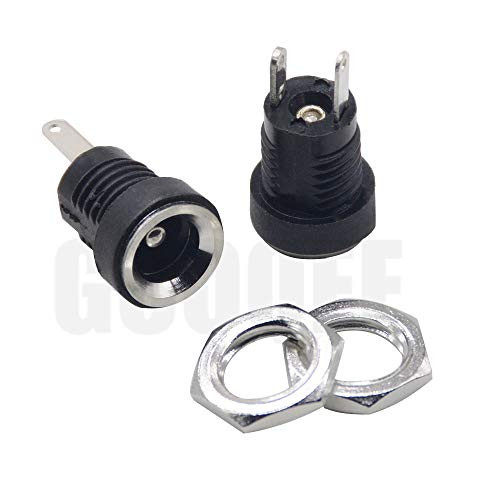 Davitu Electrical Equipments Supplies - 5/10PCS 3A 12V For DC Power Supply Jack Socket Female Panel Mount Connector 5.5mm 2.1mm Plug Adapter 2 Terminal Types 5.52.1 - -Package: 5pcs-