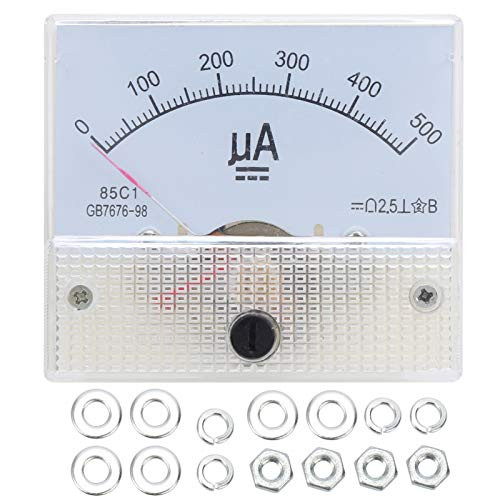 85C1-A DC 0~500UA Ammeter Pointer 63 x 58 x 56mm DC Ammeter Analog Current Meter Pointer for Directly Current Measure