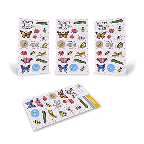 Fun Stickers Kids Party Bag Fillers Butterflies and Bees 3 Sheets CDU A 18-02