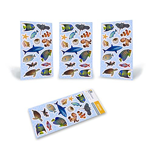 Fun Stickers Kids Party Bag Fillers Sealife 3 Sheets CDU C 18-36