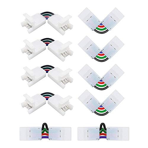 Led Strip Connector Adapter L Shape 4 Pin Angle Quick Ajustable Led Light Corner Connecting Accessaries 10pcs