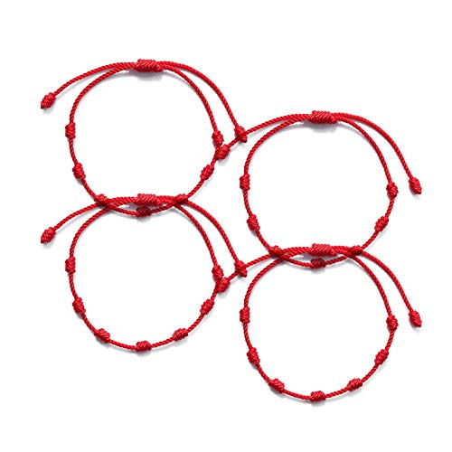 Caiyao 2-8Pcs Handmade Amulet Woven String Love Knot Adjustable Red Rope Protection Lucky Braided Ankle Bracelets Strand Thread Cord Bangle for Women Girls Jewelry-B 4Pcs Caiyao 2-8Pcs Handmade Amulet Woven String Love Knot Adjustable Red Rope Protection Lucky Braided Ankle Bracelets Strand Thread Cord Bangle for Women Girls Jewelry-B 4Pcs