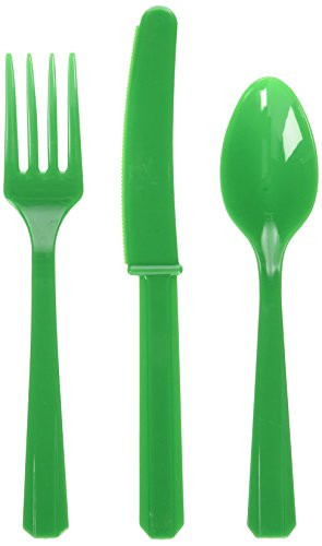 amscan Assorted Plastic Cutlery | Festive Green | Party Supply | 288 ct.