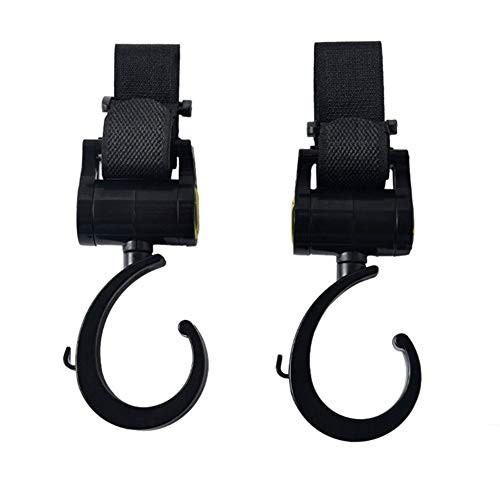 Queenbox 2Pcs Stroller Hooks, Stroller Clips Hooks Hanger Diaper Bags Hook for Baby Stroller Multipurpose for Grocery Bag Shopping Bags