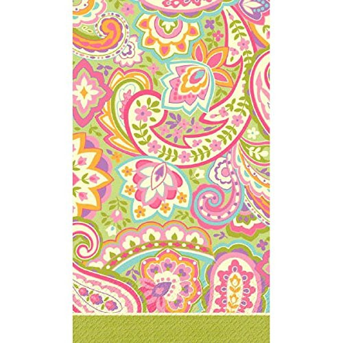 Amscam 16 Count Pretty Paisley Guest Towels, Multicolor