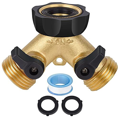 2 Way Hose Splitter Heavy Duty Garden Hose Splitter Y Connector Brass Garden Hose Adapter Water Hose Splitter